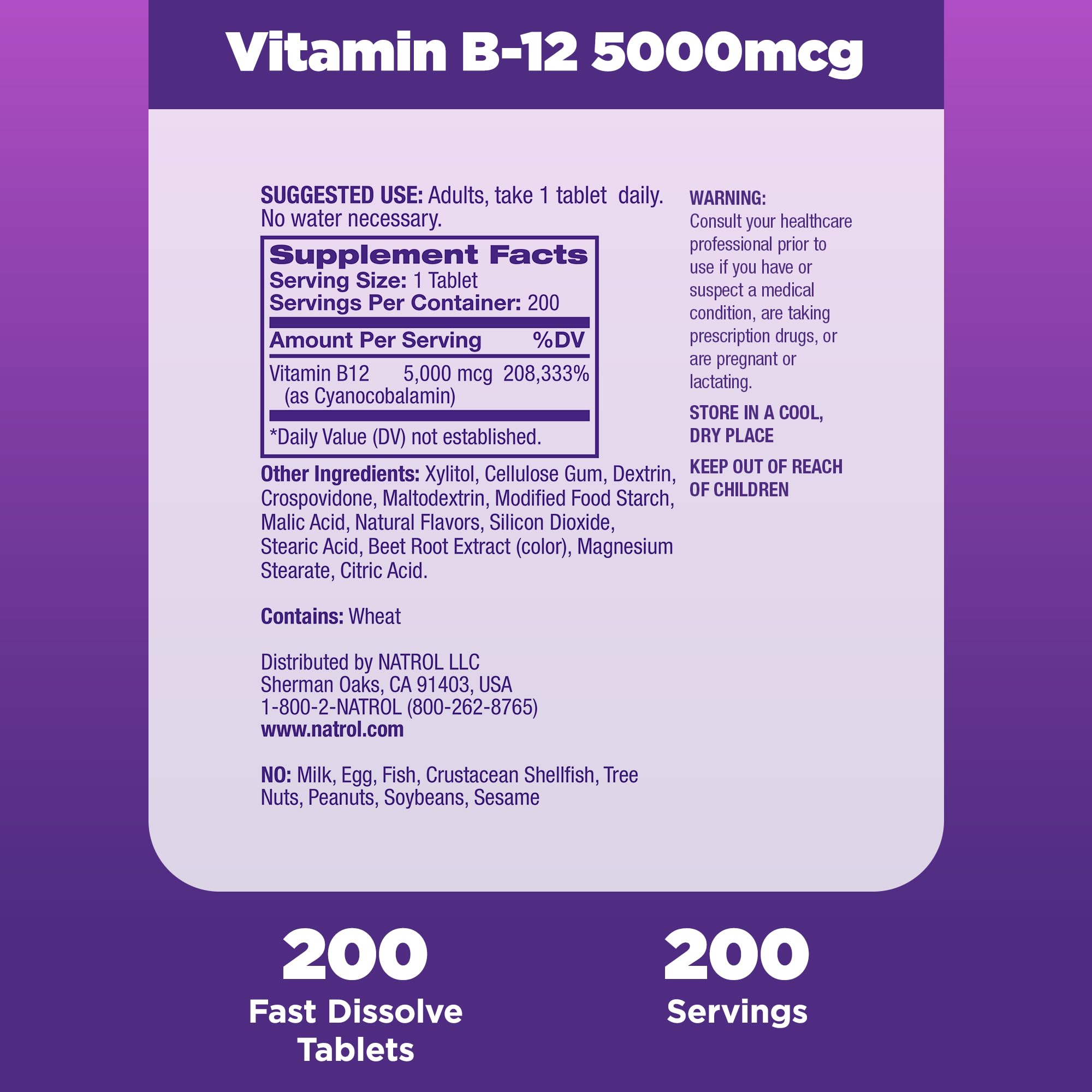 Natrol tableta disolviéndose en la lengua sin necesidad de agua