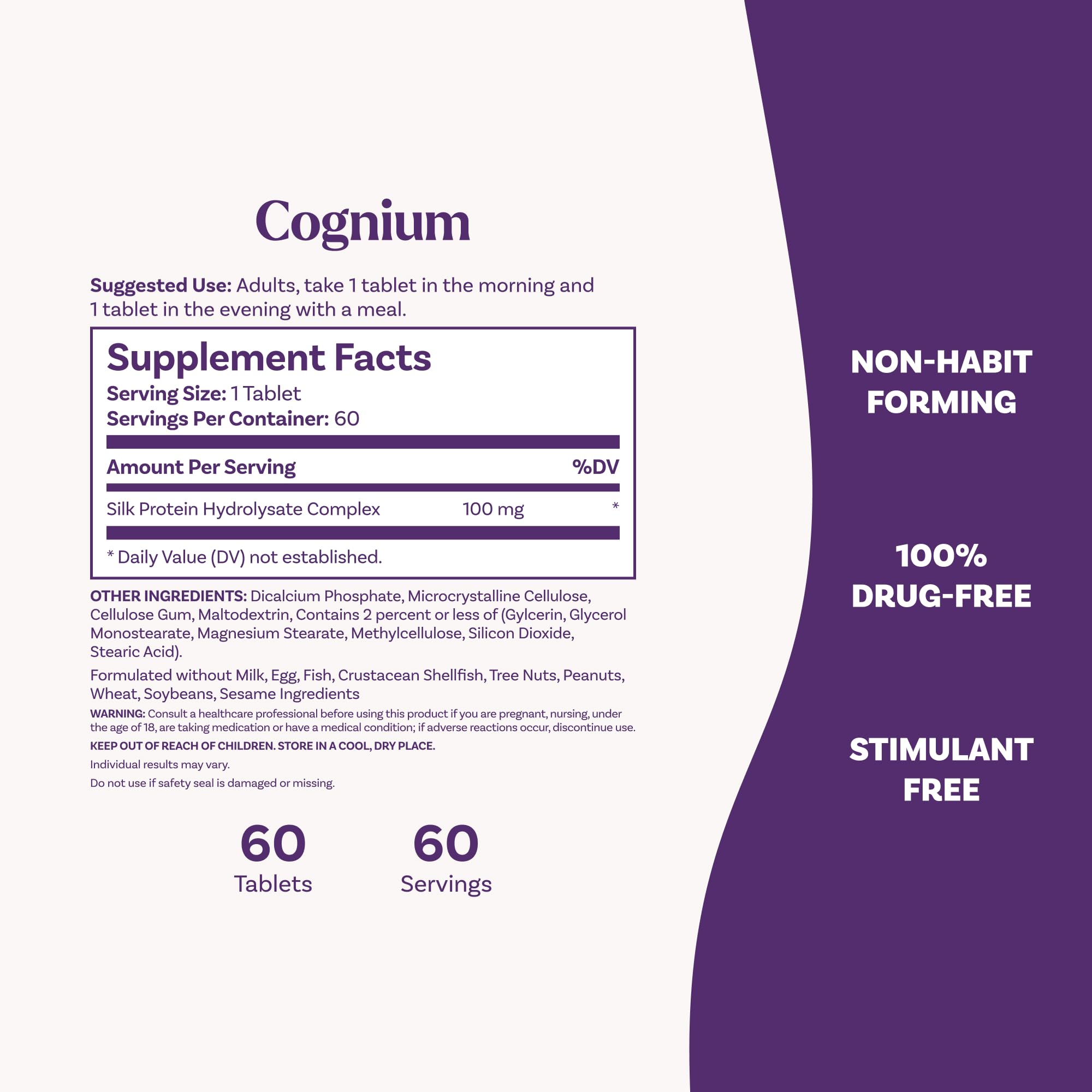 natrol cognium comparación de tamaño en mano, muestra portabilidad y conveniencia