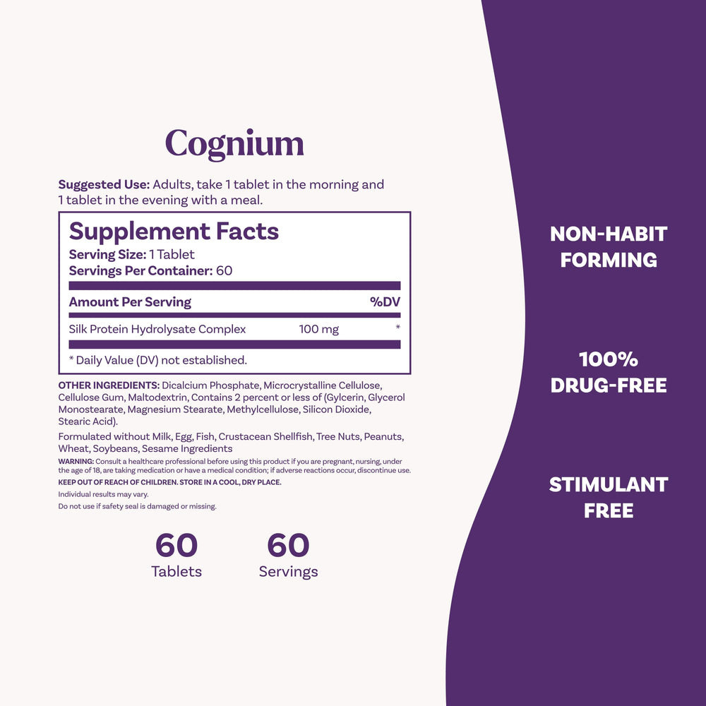 natrol cognium comparación de tamaño en mano, muestra portabilidad y conveniencia