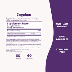natrol cognium comparación de tamaño en mano, muestra portabilidad y conveniencia