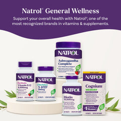 natrol cognium botella en cocina junto a alimentos, sugiere integración diaria saludable