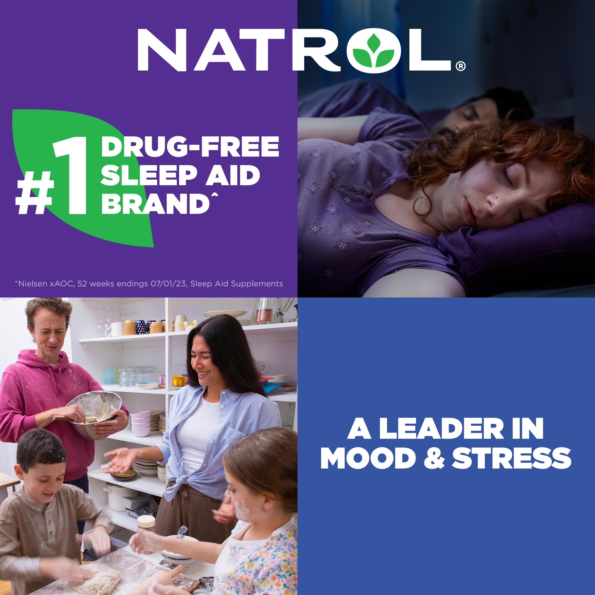 Natrol etiqueta con información de ingredientes y beneficios claros