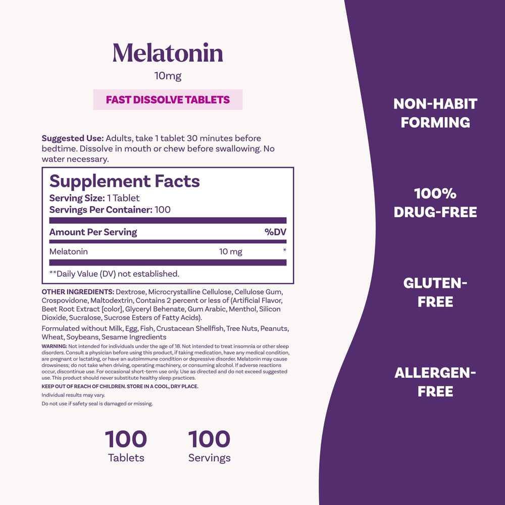 Natrol etiqueta con información nutricional y beneficios visibles