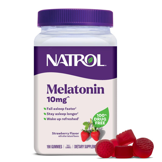 Natrol frasco frontal con gomitas para sueño, solución práctica para noches