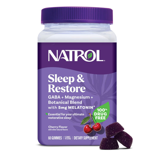 Natrol frontal del envase mostrando la marca y beneficio para el sueño