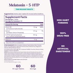 Natrol etiqueta de ingredientes resaltando 5-HTP y vitamina B6