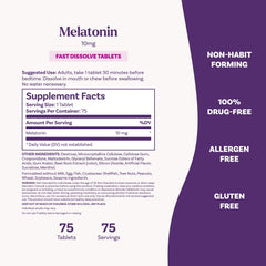 Etiqueta de Natrol Melatonin con ingredientes y dosificación clara para decisiones informadas