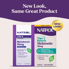 Natrol melatonin en ambiente nocturno mostrando uso antes de dormir