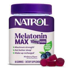 Natrol frasco frontal mostrando etiqueta clara y beneficio descanso