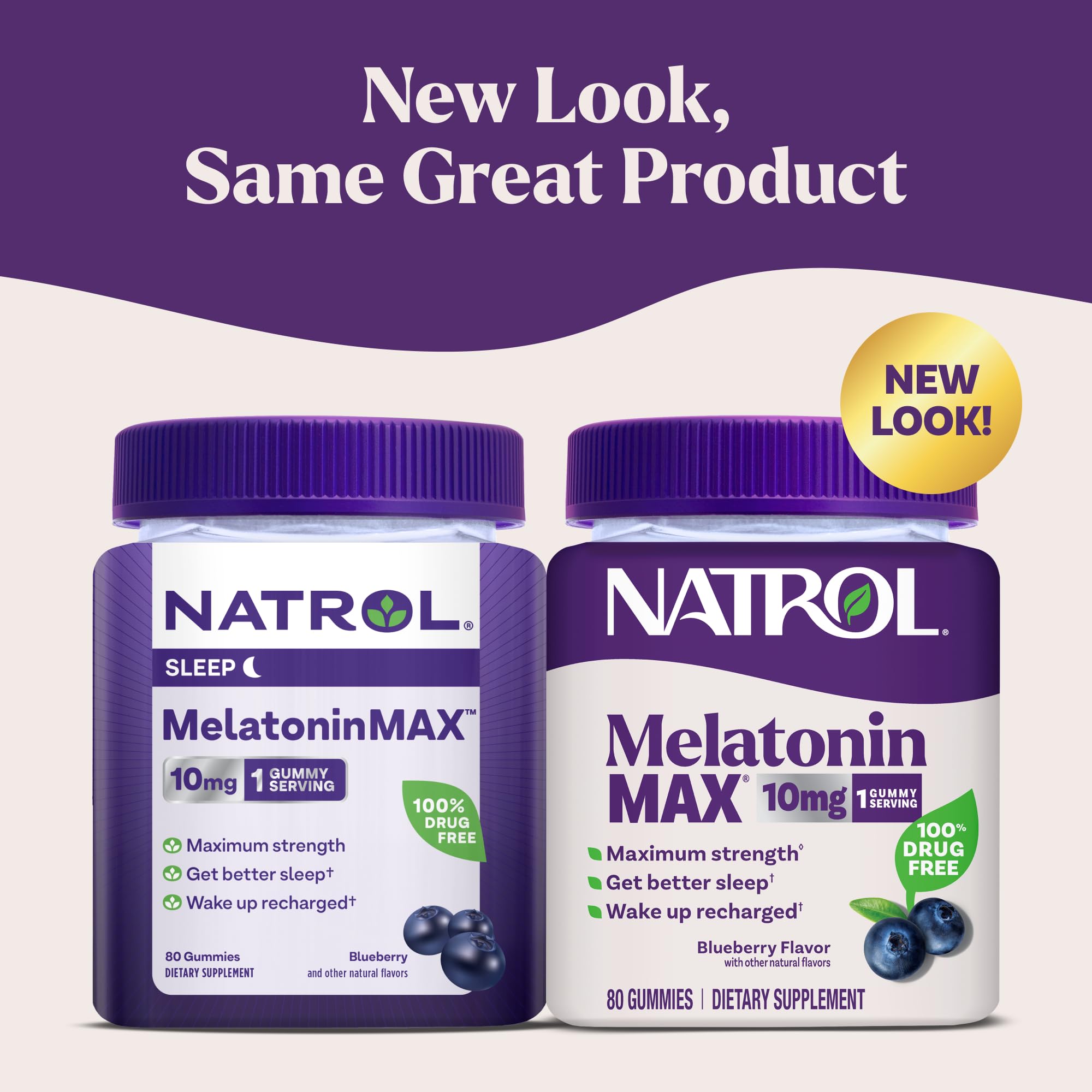 Natrol gomita textura cercana sabor arándano y absorción rápida