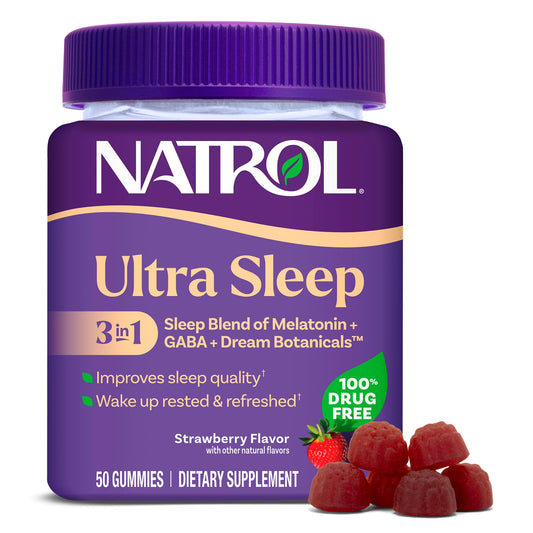 Natrol Ultra Sleep vista frontal del envase para identificar producto