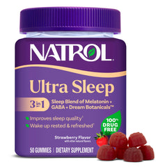 Natrol Ultra Sleep vista frontal del envase para identificar producto