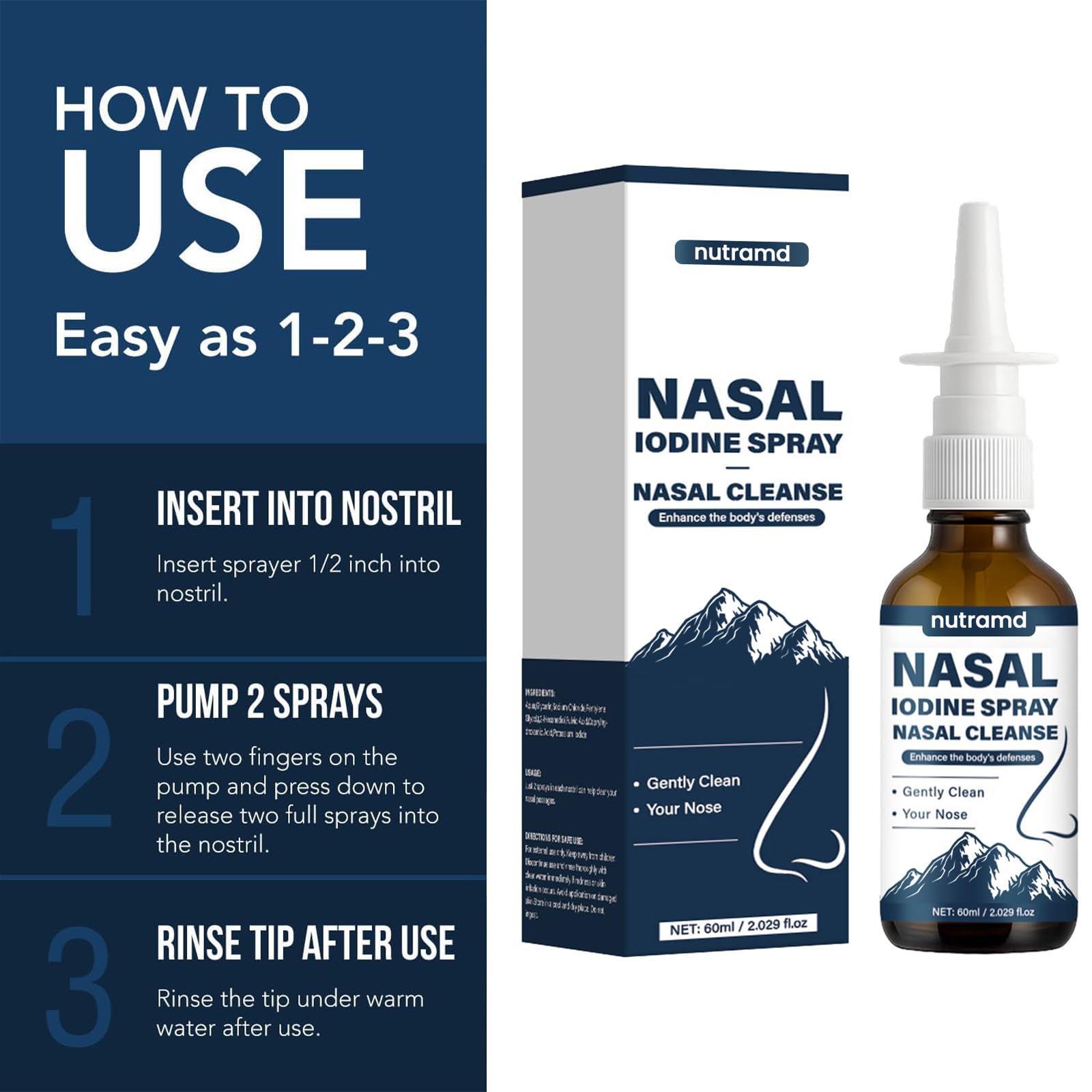Natura Derm Nutramd spray en uso familiar, protección nasal cotidiana