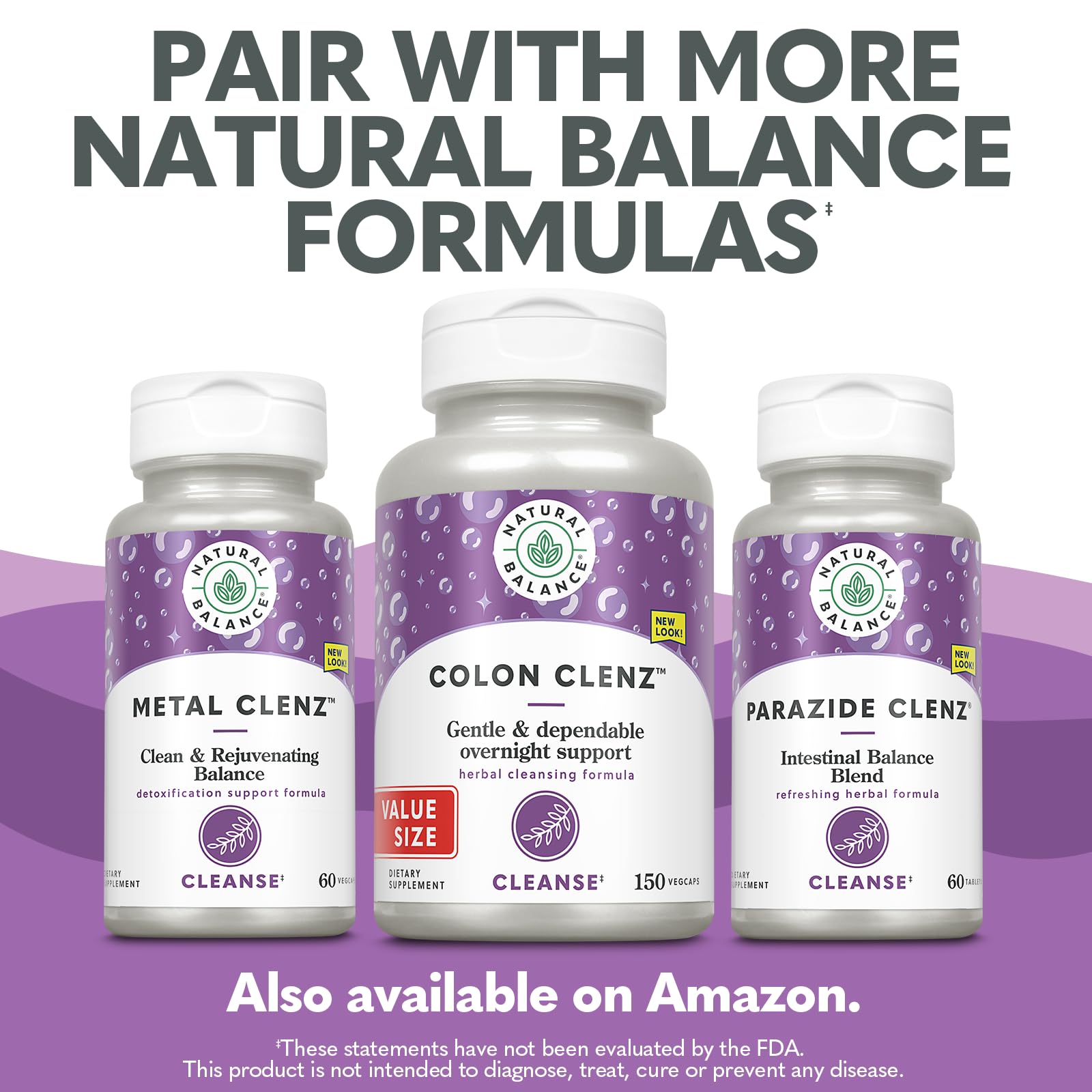 Primer plano de la etiqueta de Natural Balance Colon Clenz con lista de ingredientes clara