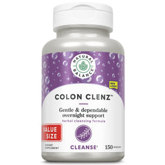 Natural Balance frasco Colon Clenz mostrando el frente y beneficio de soporte digestivo