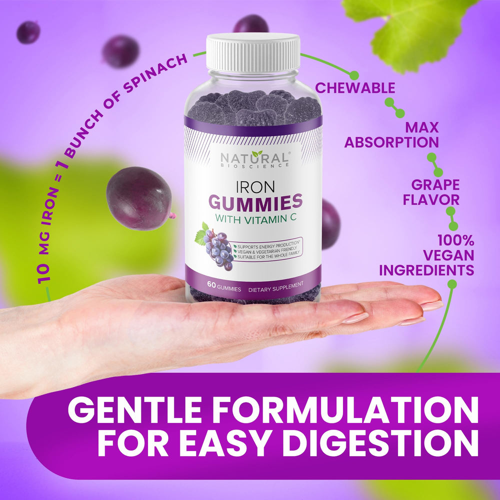 Natural BioScience gominola en mano mostrando tamaño y conveniencia