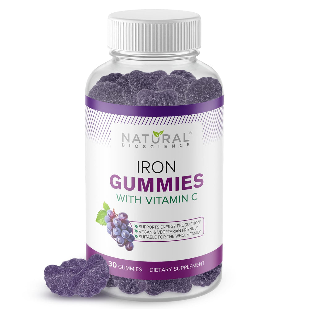 Natural BioScience frontal del envase mostrando gominolas y beneficios