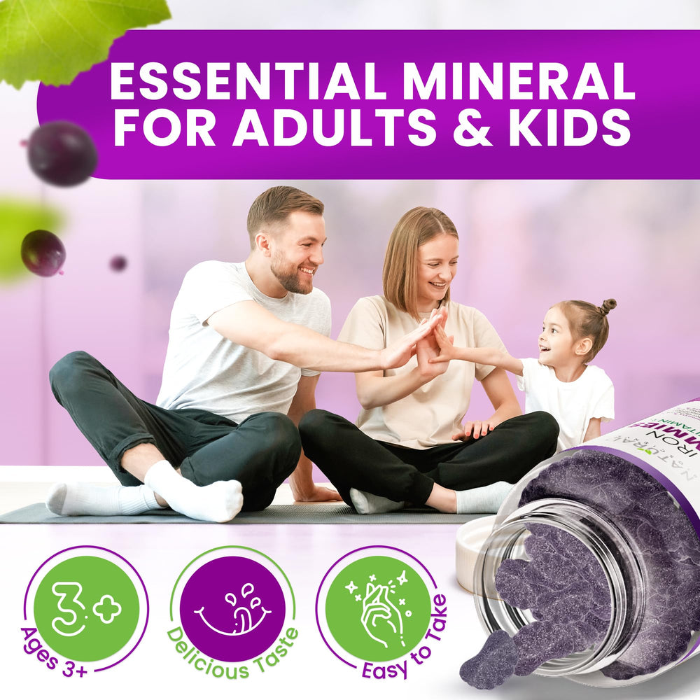 Natural BioScience familia tomando gominolas, aceptación infantil clara