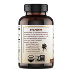 Etiqueta Natural Choice Botanicals con sellos orgánico y Non-GMO visibles