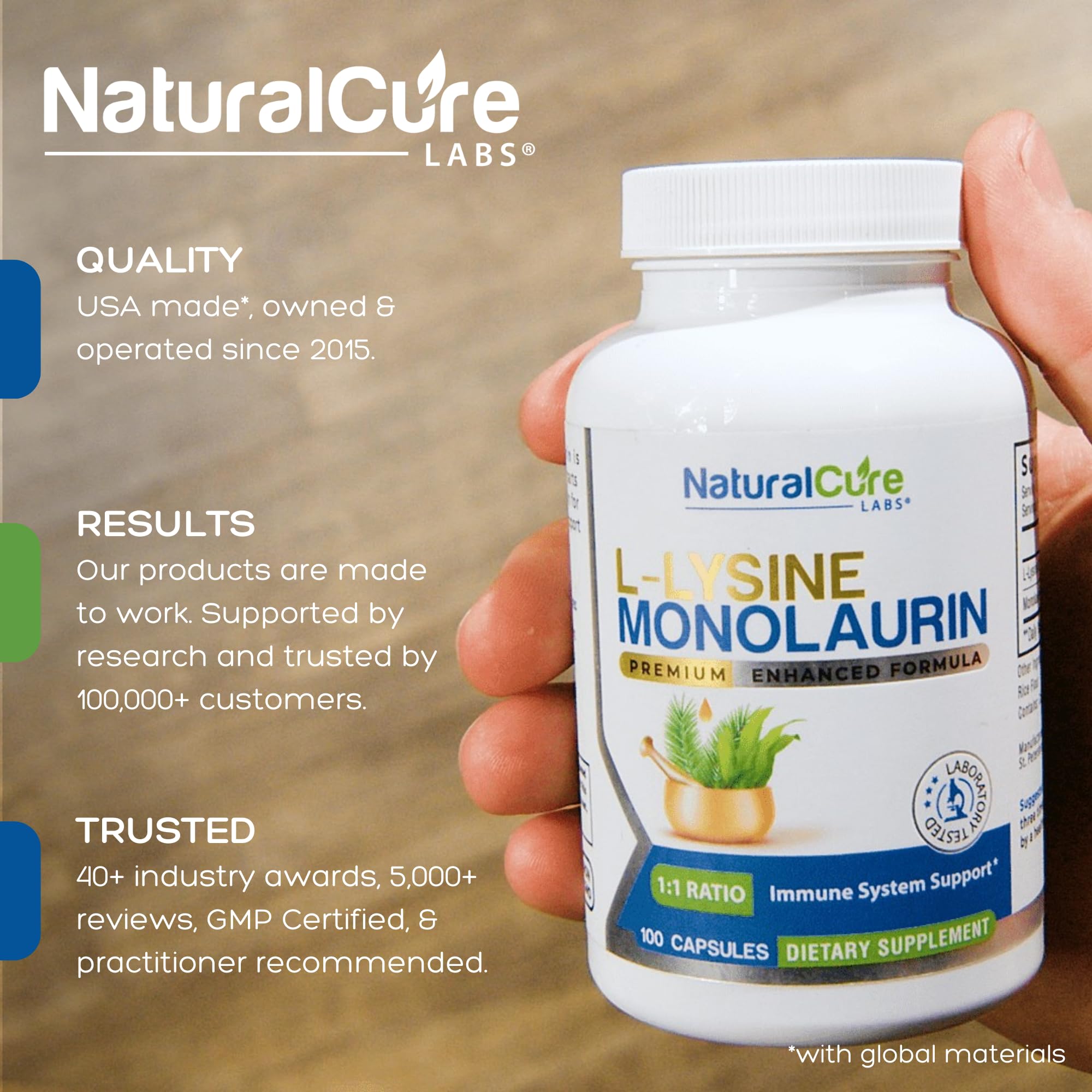 Natural Cure Labs detalle de cápsulas veganas mostrando textura y color