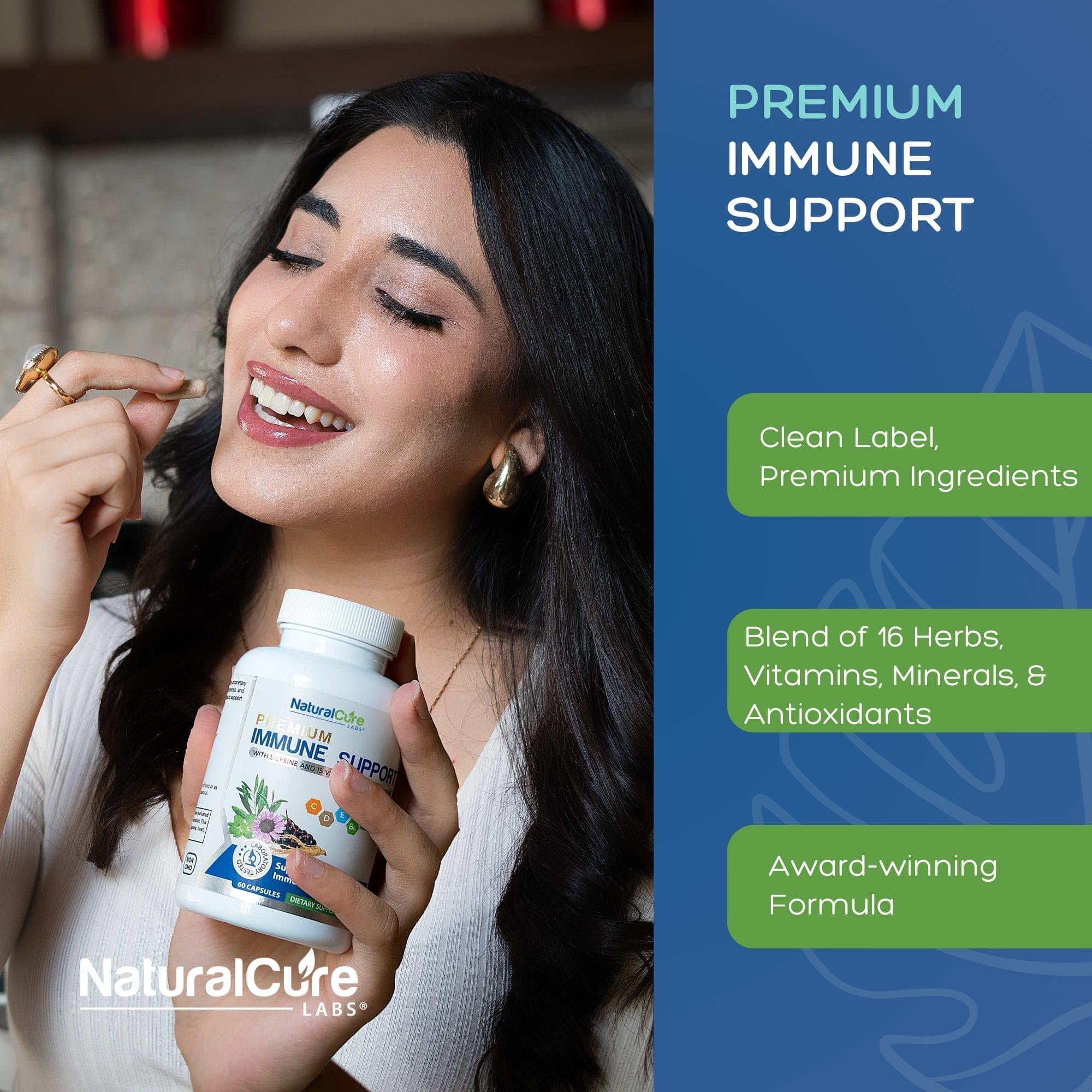 Natural Cure Labs tamaño comparado con un móvil para visualizar escala portátil