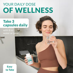 natural elements frasco en ambiente doméstico junto a vaso de agua para consumo diario