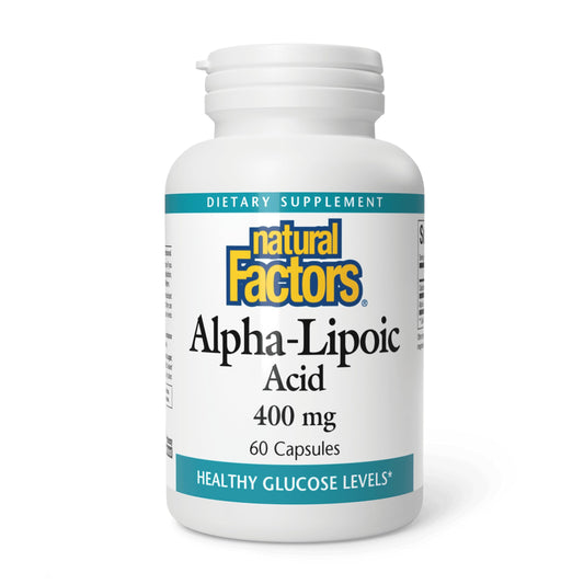 Natural Factors alfa-lipoico 400 mg, botella: soporte antioxidante para todo el cuerpo.