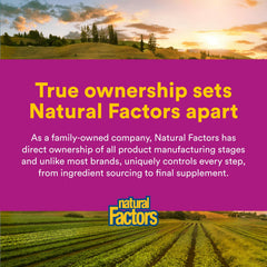 Natural Factors etiqueta de ingredientes mostrando pureza y trazabilidad