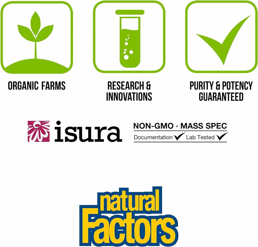 Natural Factors comparación de tamaño de tableta para referencia visual