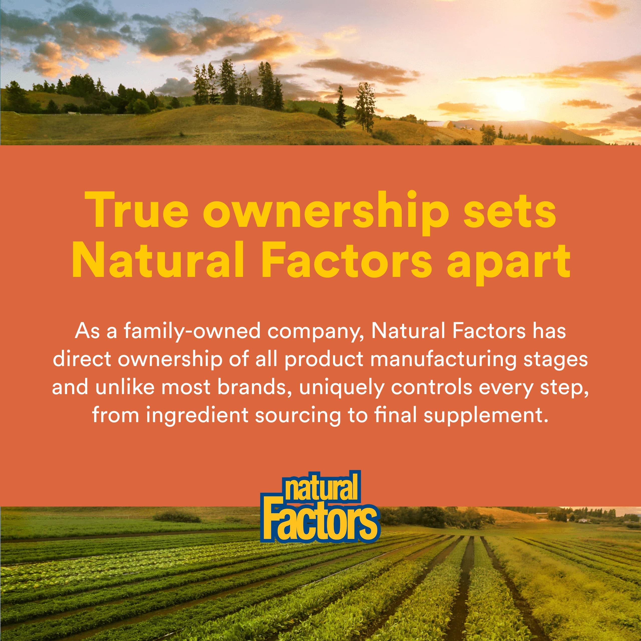 Natural Factors sello de laboratorio y certificaciones para garantía de calidad