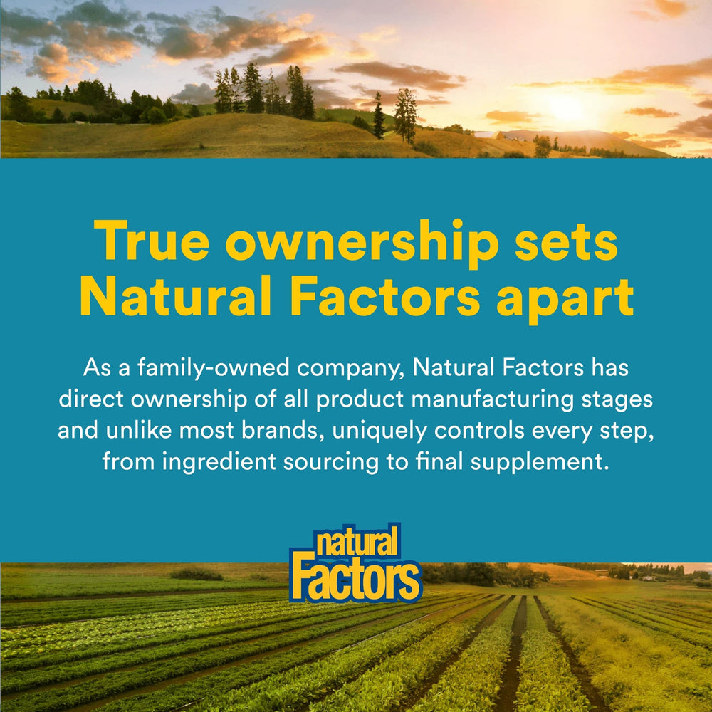 Natural Factors gráfico de cepas probióticas destacando respaldo clínico