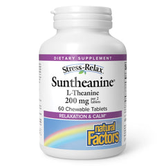 Natural Factors envase frontal con Suntheanine para identificación clara