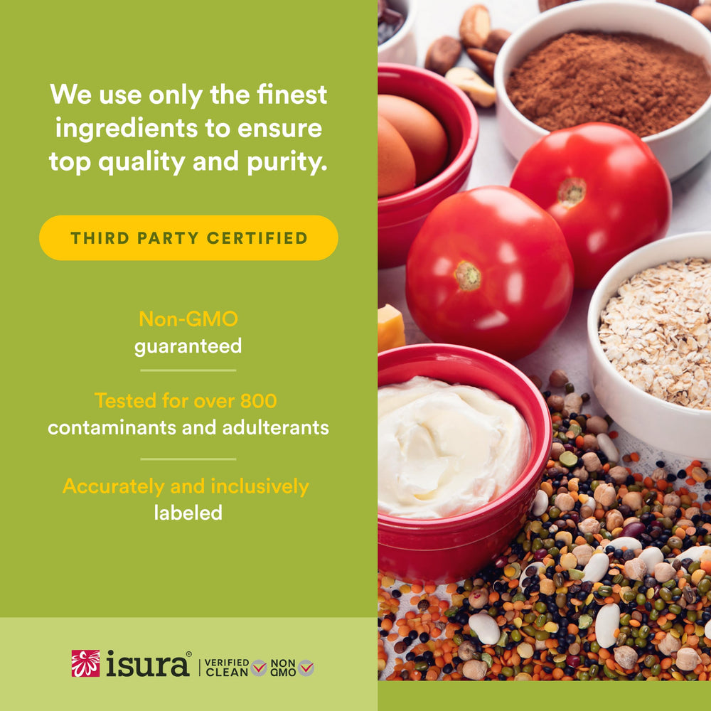 Natural Factors etiqueta con información nutricional legible y beneficios