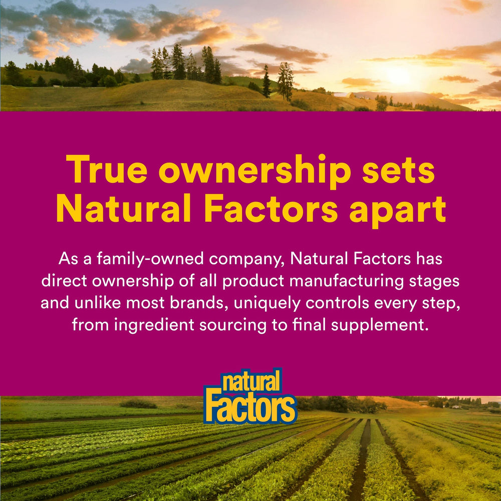 Natural Factors frasco en cocina estilo vida, integración en rutina saludable