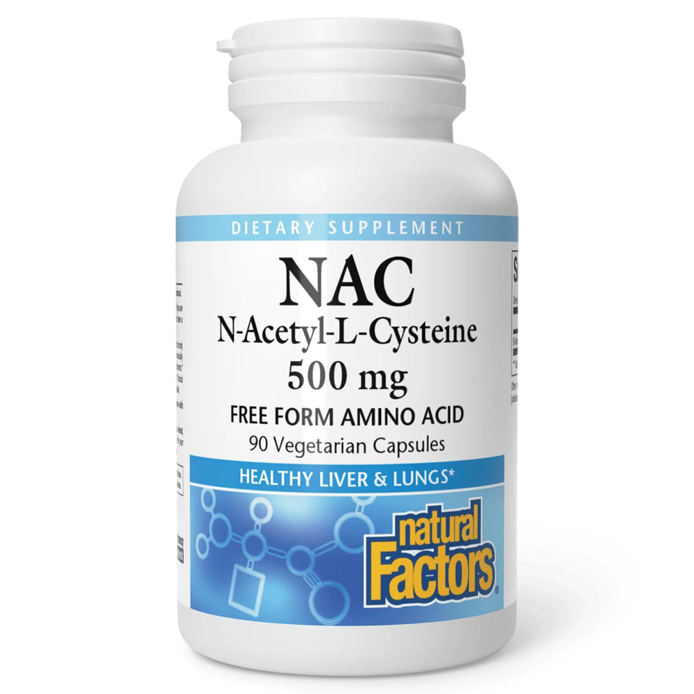 Natural Factors envase frontal mostrando etiqueta y beneficio antioxidante