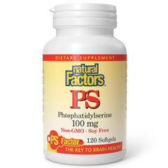 Natural Factors envase frontal mostrando 120 softgels para fácil identificación y confianza