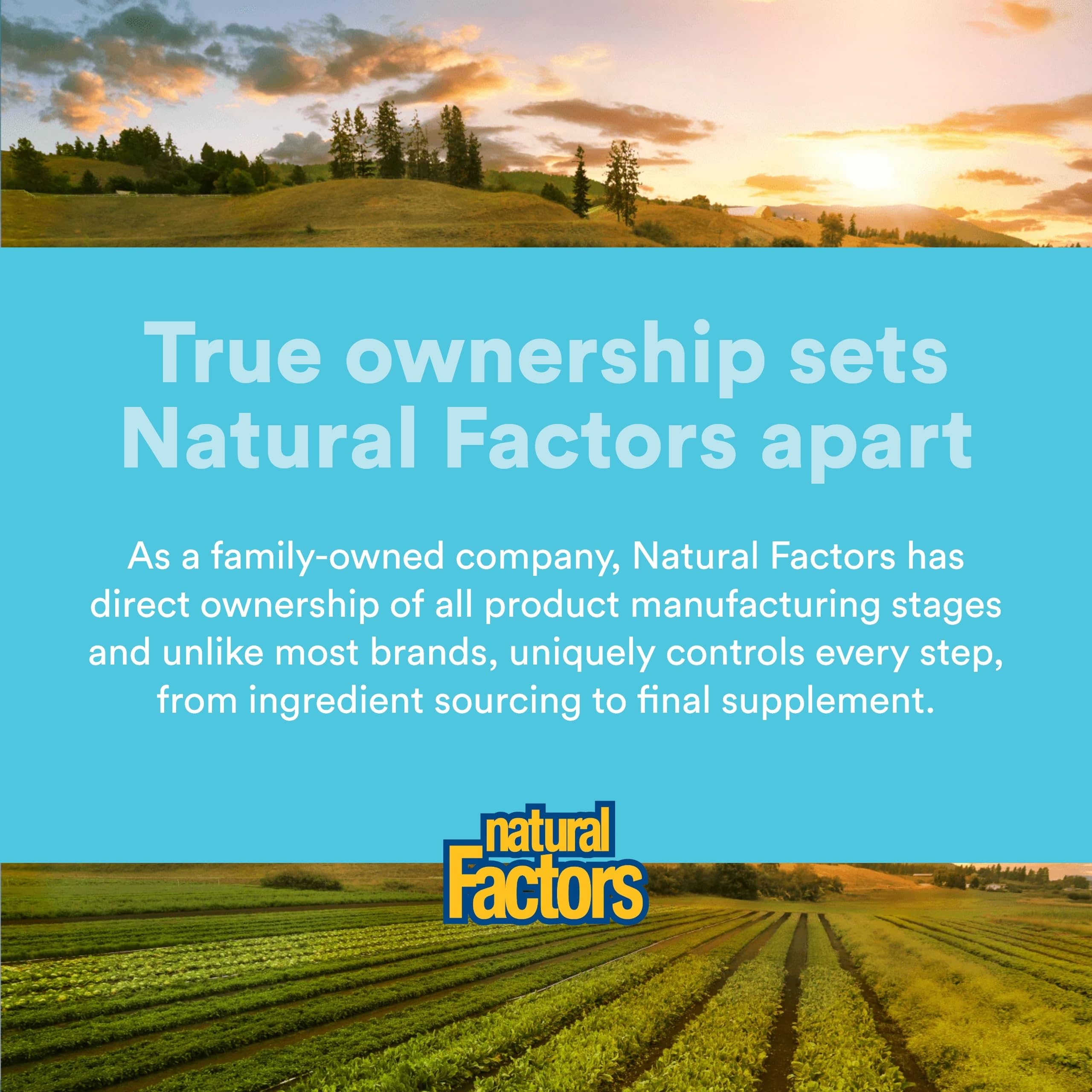 Natural Factors granja orgánica, cultivo local que reduce impacto ambiental