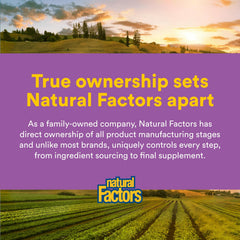 Natural Factors ingredientes en cultivo orgánico resaltando origen sostenible