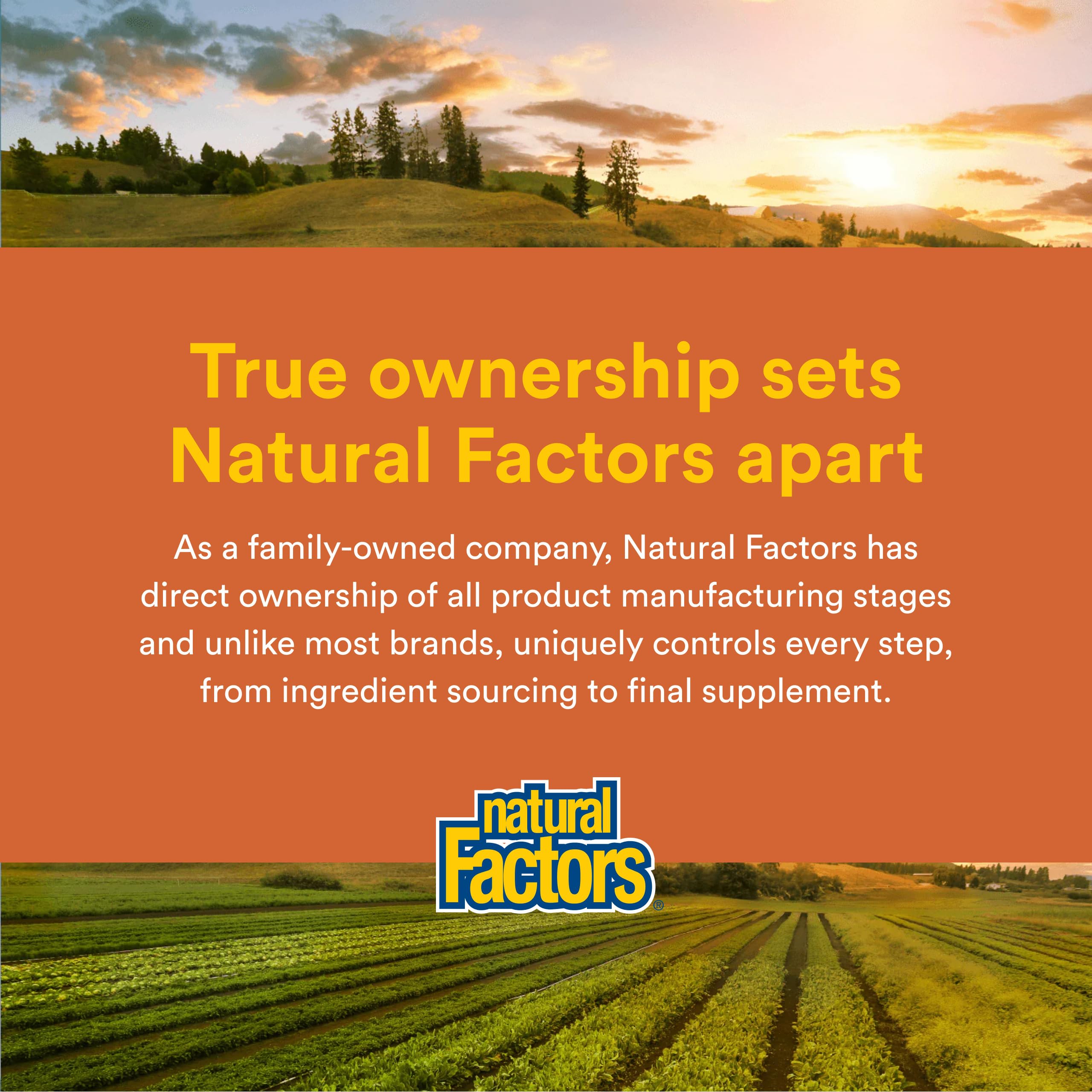 Natural Factors sello de certificación que transmite pureza y confianza
