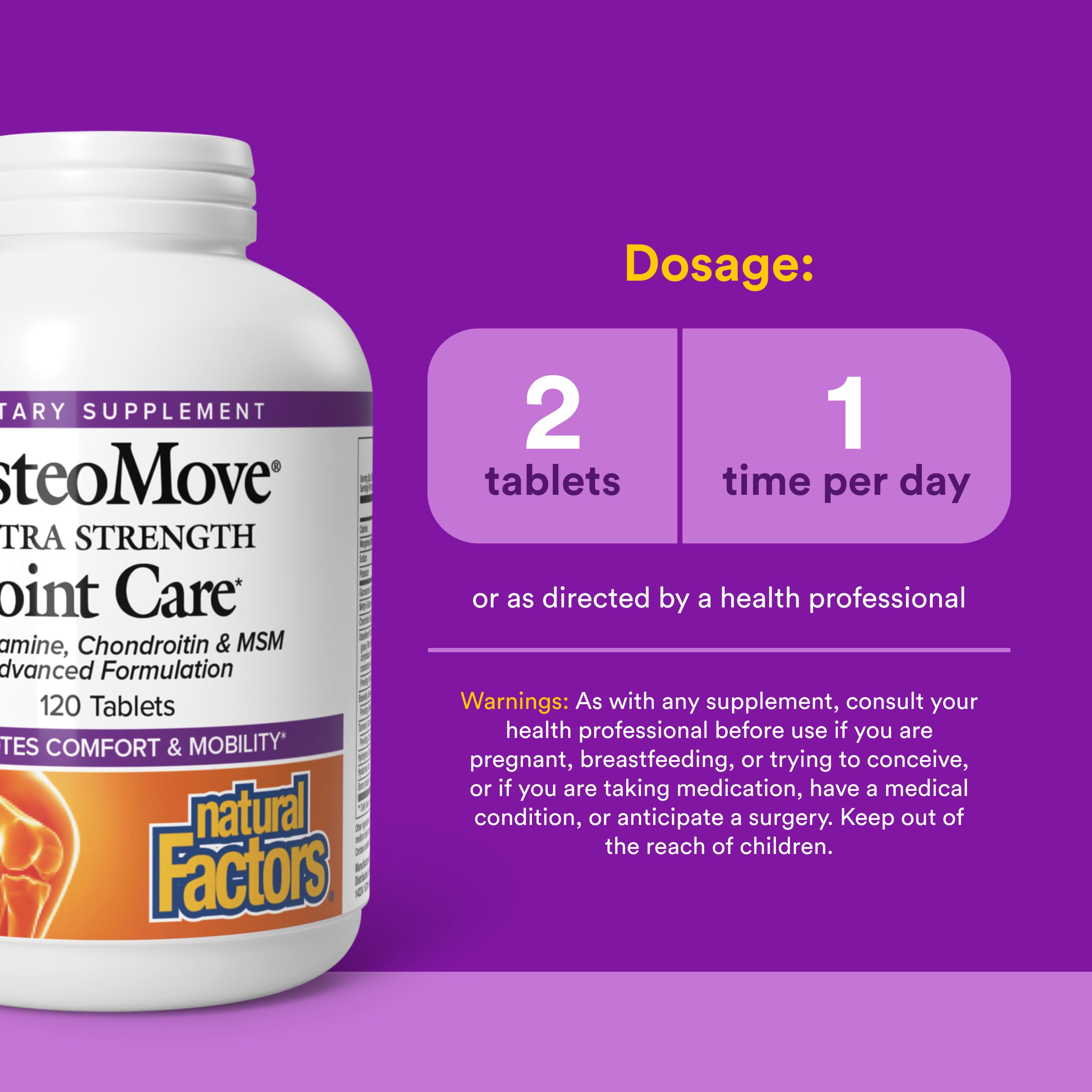 Natural Factors OsteoMove textura de tabletas en primer plano para calidad