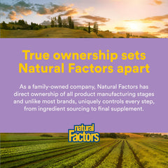 Natural Factors frasco y tabletas en mesa para rutina diaria