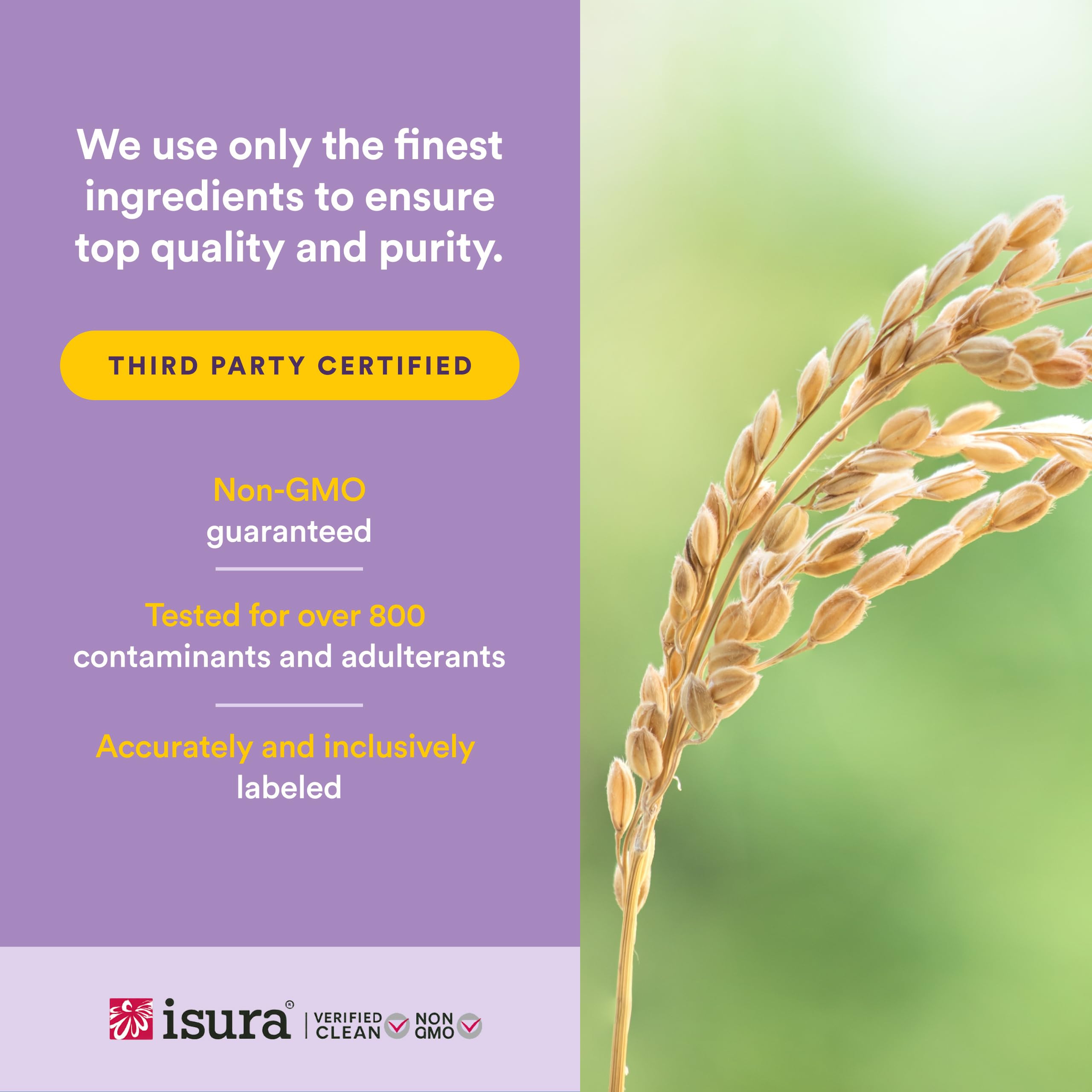 Natural Factors etiqueta con lista de ingredientes limpios