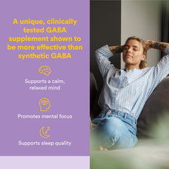 Tabletas masticables Natural Factors Pharma GABA sobre fondo claro para fácil identificación y acción rápida