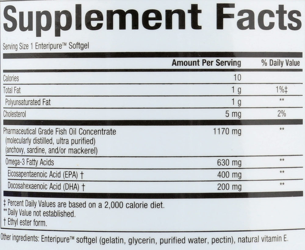Natural Factors aceite de omega‑3 mostrando textura pura y brillante