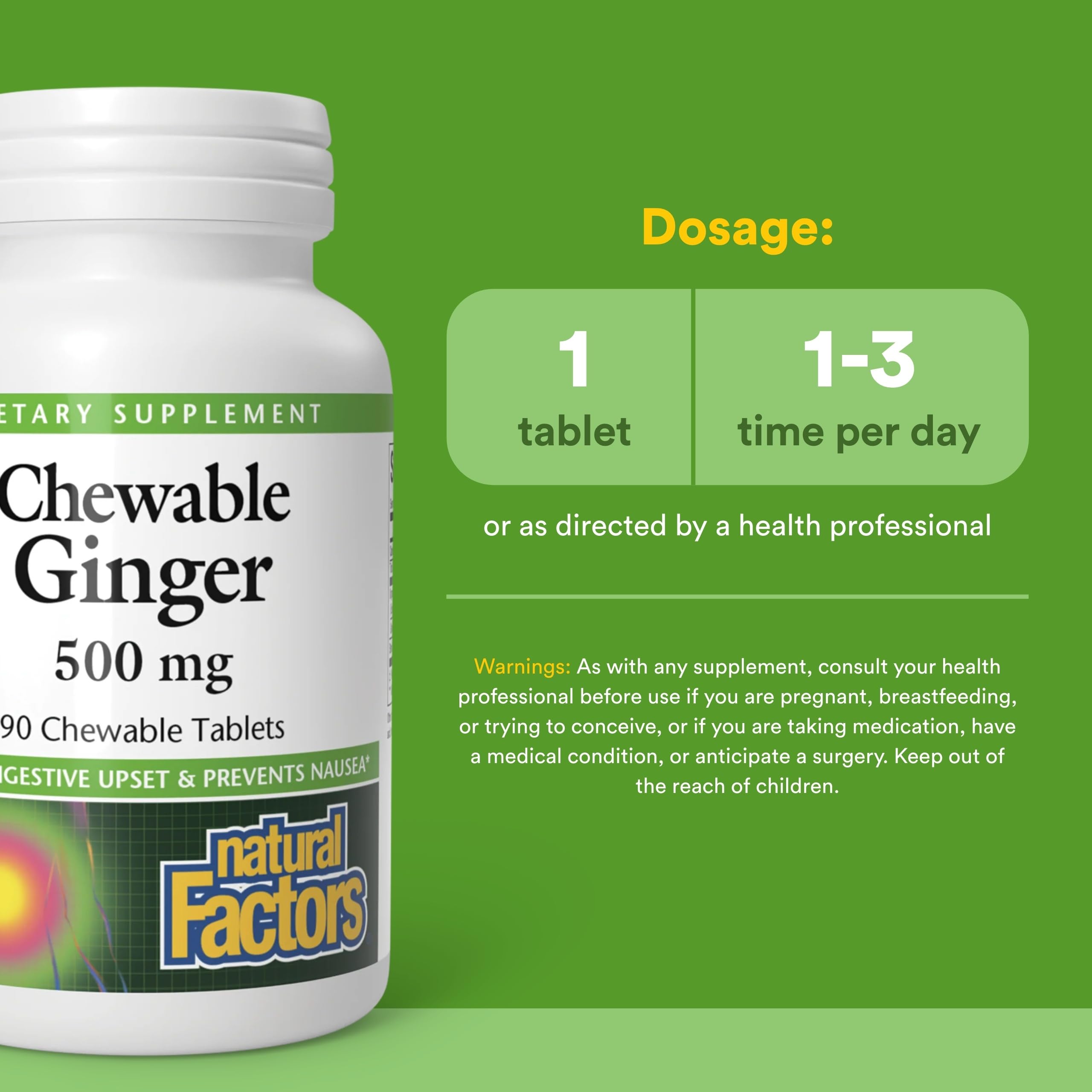 Natural Factors detalle del grano del jengibre y polvo, subraya pureza herbal