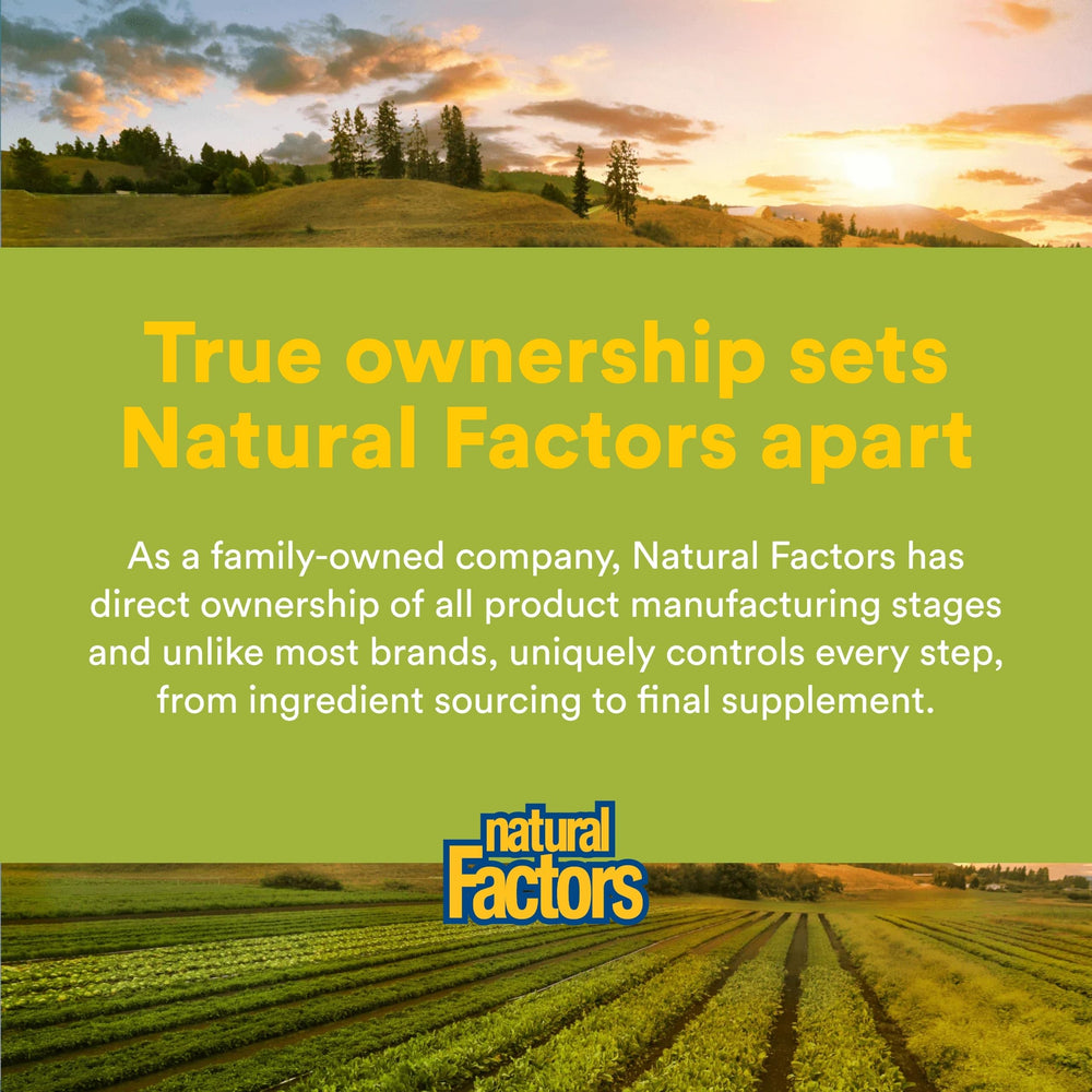 Natural Factors cápsula junto a desayuno para mejor absorción