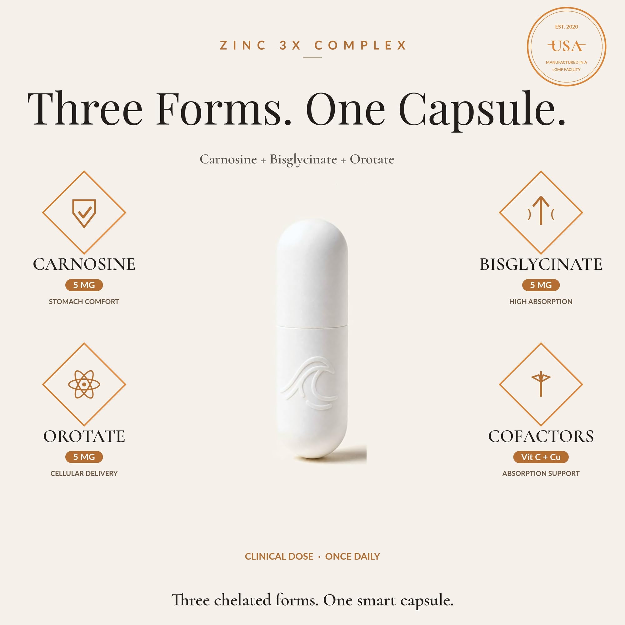 envase Natural Flow Zinc 3X con la tapa cerrada listo para almacenamiento