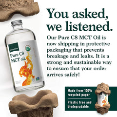Natural Force primer plano de textura del aceite C8 resaltando pureza