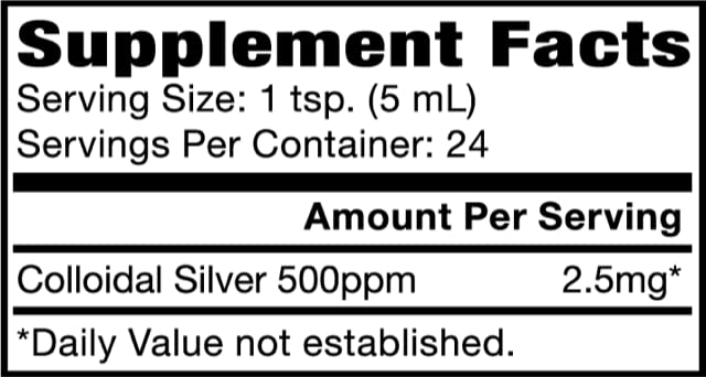 Natural Path Silver Wings etiqueta con información y sellos de pruebas independientes y cGMP