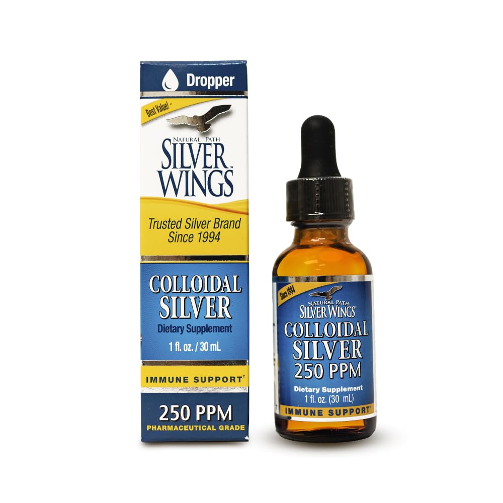 Natural Path Silver Wings frasco 1 fl oz mostrando envase ámbar y beneficio de protección de la fórmula